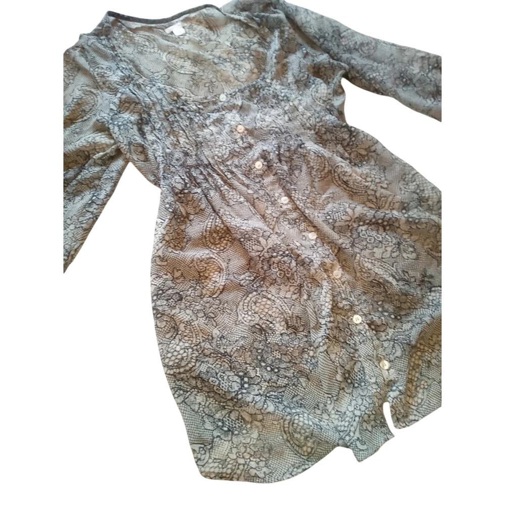 Xhiliration Sheer Pleated Fairycore Blouse Black size Large